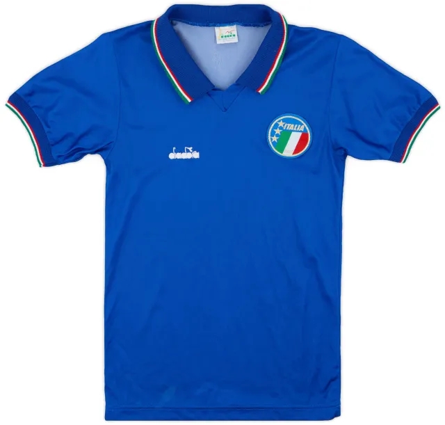 Diadora 1986-91 Italy Home Shirt - 8/10 - (L.Boys)