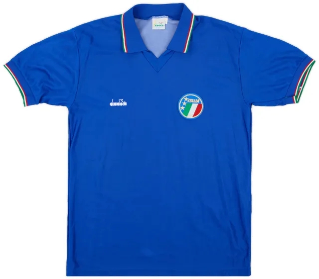 Diadora 1986-91 Italy Home Shirt - 8/10 - (L)