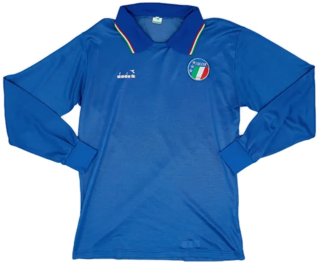 Diadora 1986-88 Italy Home L/S Shirt - 4/10 - (M)