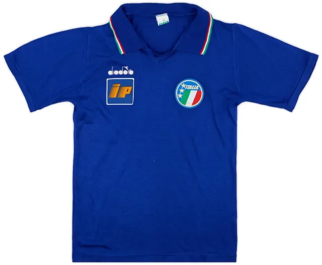 Diadora 1986-90 Italy Home/Training Shirt - 9/10 - (M.Boys)