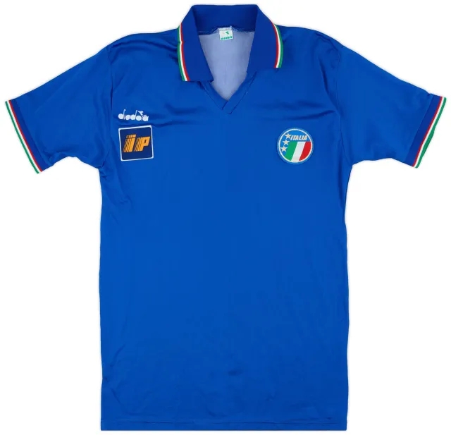 Diadora 1986-91 Italy Home Shirt - 9/10 - (L)