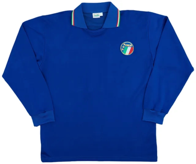 Diadora 1986-91 Italy Home L/S Shirt #13 - 9/10 - (L)
