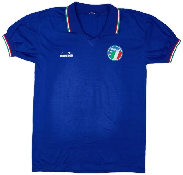 Diadora 1986-91 Italy Home Shirt - 8/10 - (L)