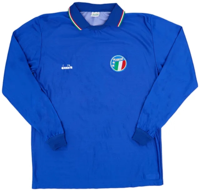 Diadora 1986-91 Italy Home L/S Shirt #2 - 9/10 - (XL)
