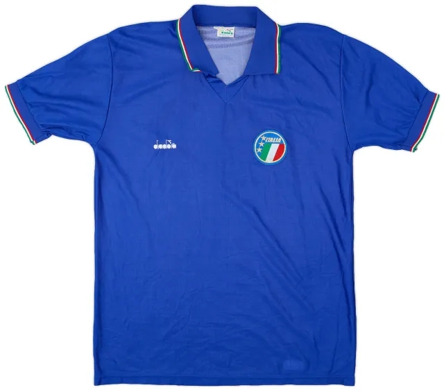 Diadora 1986-91 Italy Home Shirt - 9/10 - (XL)