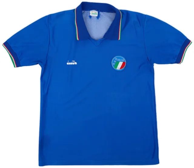 Diadora 1986-91 Italy Home Shirt - 6/10 - (L)