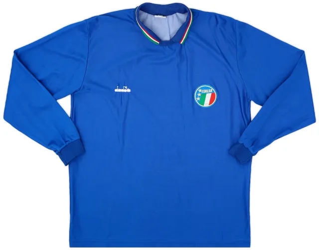 Diadora 1986-91 Italy Home L/S Shirt - 8/10 - (XL)