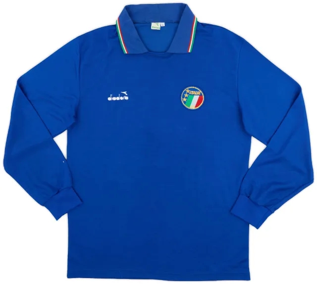 Diadora 1986-88 Italy Home L/S Shirt - 8/10 - (L)