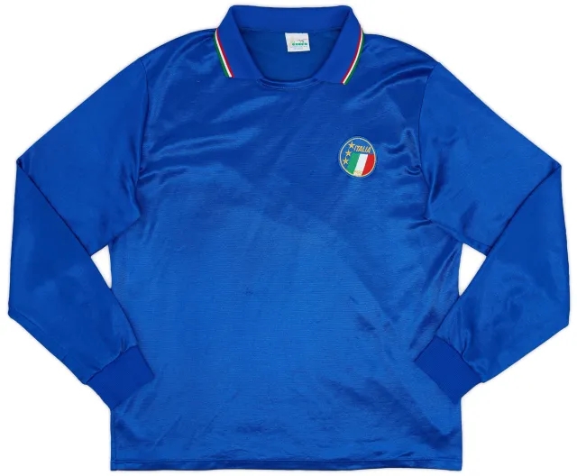 Diadora 1986-88 Italy Home L/S Shirt - 8/10 - (XL)