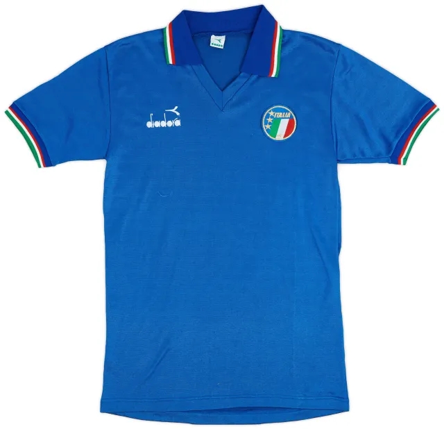 Diadora 1986-91 Italy Home Shirt - 6/10 - (S)