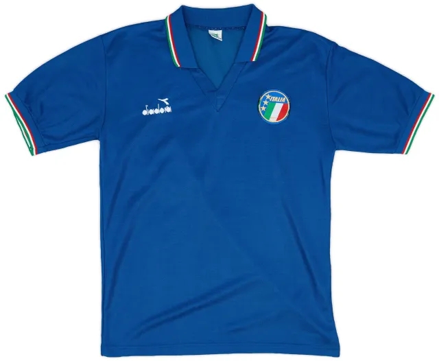 Diadora 1986-90 Italy Home Shirt - 6/10 - (L)