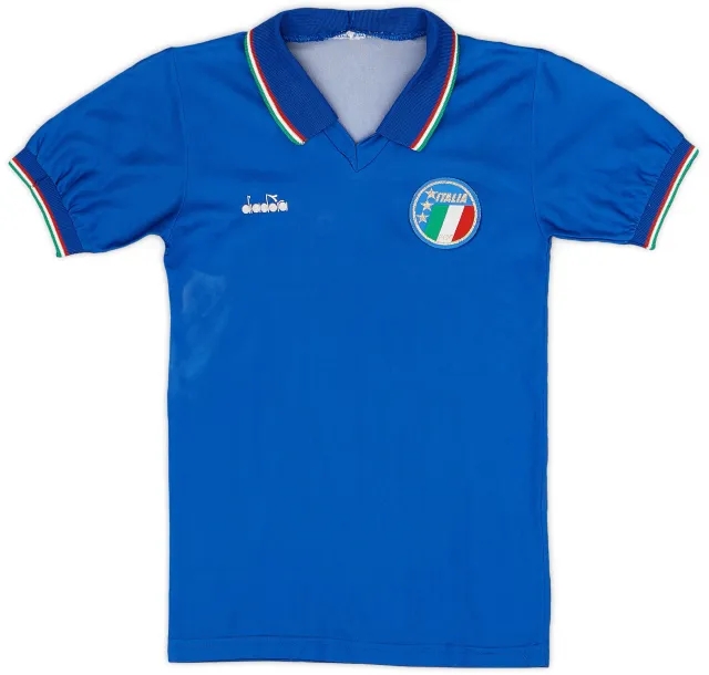 Diadora 1986-90 Italy Home Shirt - 5/10 - (L.Boys)