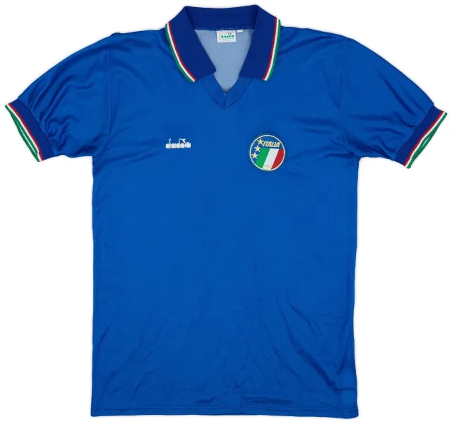 Diadora 1986-90 Italy Home Shirt - 5/10 - (M)