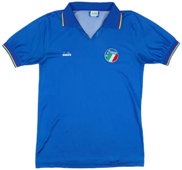 Diadora 1986-90 Italy Home Shirt - 6/10 - (S)