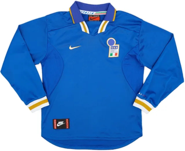 Nike 1996-97 Italy Home L/S Shirt - 8/10 - (L.Boys)