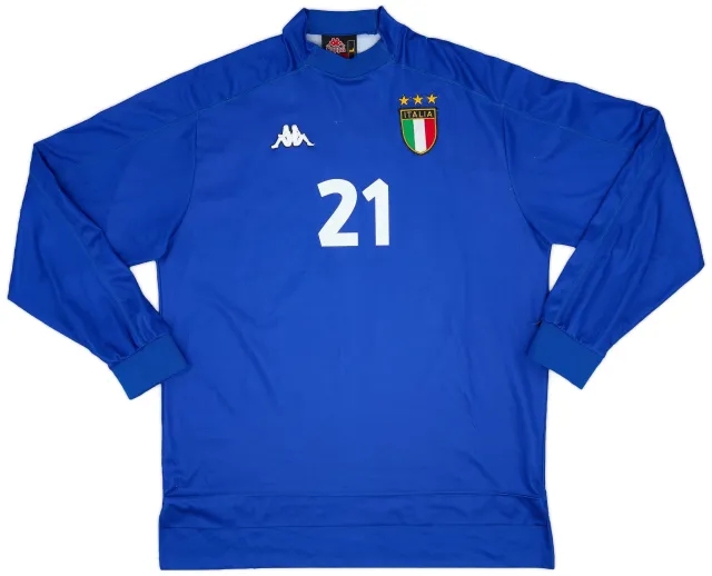 Kappa 1998-99 Italy Home L/S Shirt #21 - 6/10 - (L)