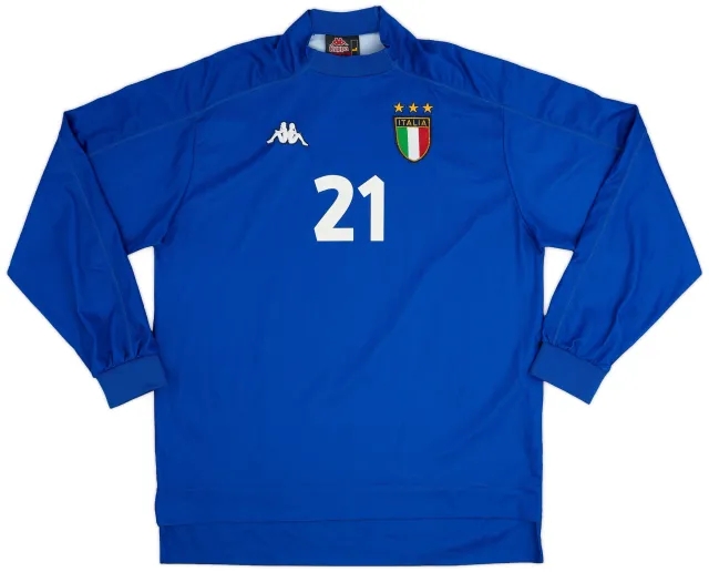 Kappa 1998-99 Italy Home L/S Shirt #21 - 7/10 - (L)