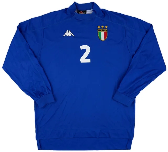 Kappa 1998-99 Italy Home L/S Shirt #2 - 7/10 - (L)