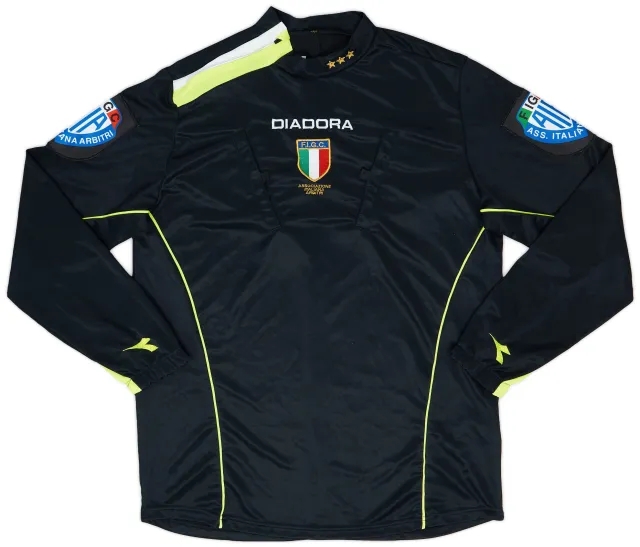 2000s Italy FIGC Diadora Referee L/S Shirt - 9/10 - (L)