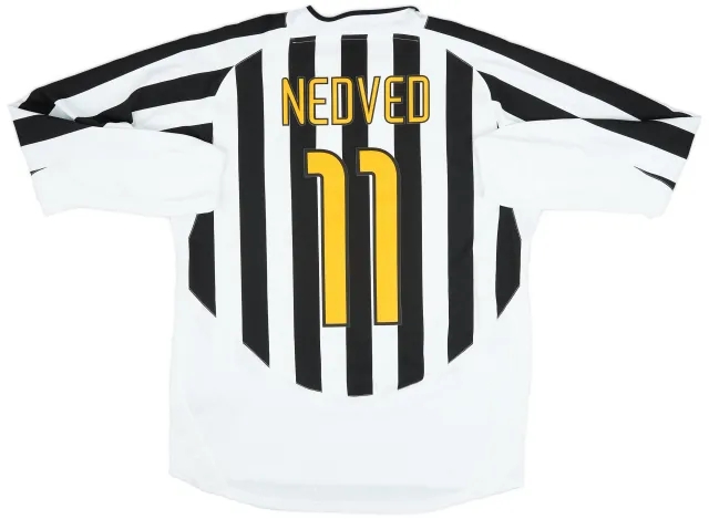 Nike 2003-04 Juventus Player Issue Home L/S Shirt Nedved #11 - 8/10 - (L)