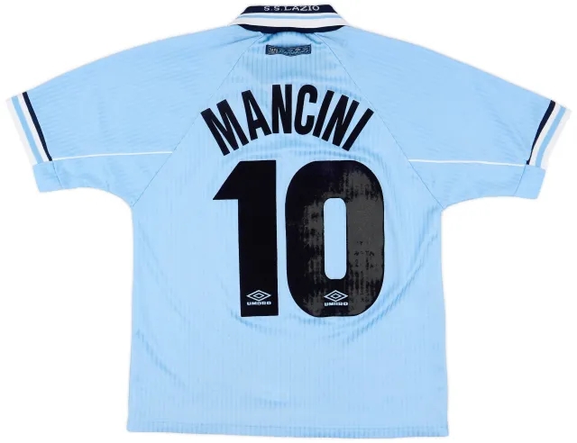 Umbro 1997-98 Lazio Home Shirt Mancini #10 - 7/10 - (Y)