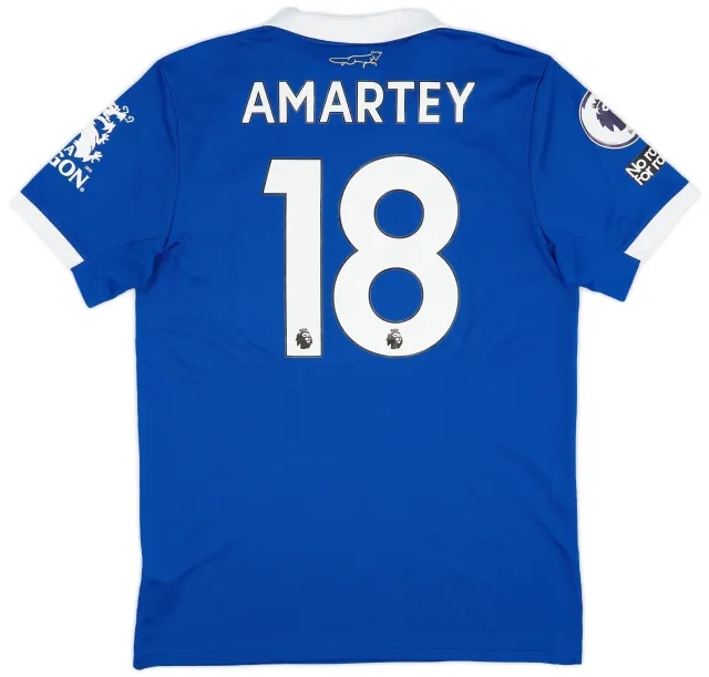 adidas 2022-23 Leicester Match Issue Home Shirt Amartey #18