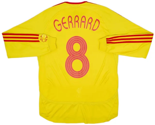 adidas 2006-07 Liverpool Away L/S Shirt Gerrard #8 - 8/10 - (S)