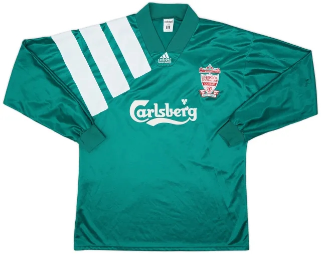 adidas 1992-93 Liverpool Player Issue Centenary Away L/S Shirt - 8/10 - (XL)