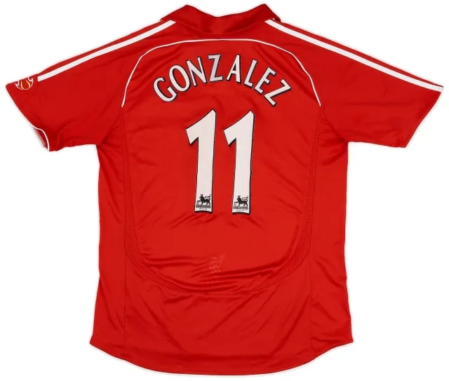 adidas 2006-08 Liverpool Home Shirt Gonzalez #11 - 7/10 - (L)