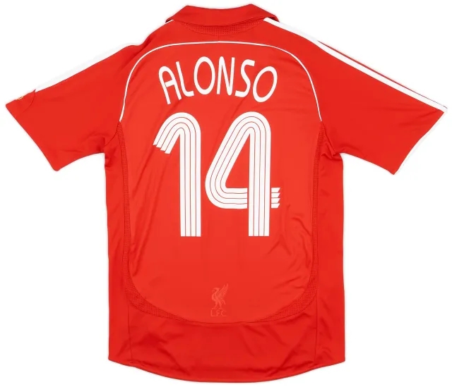 adidas 2006-08 Liverpool Home Shirt Alonso #14 - 6/10 - (S)