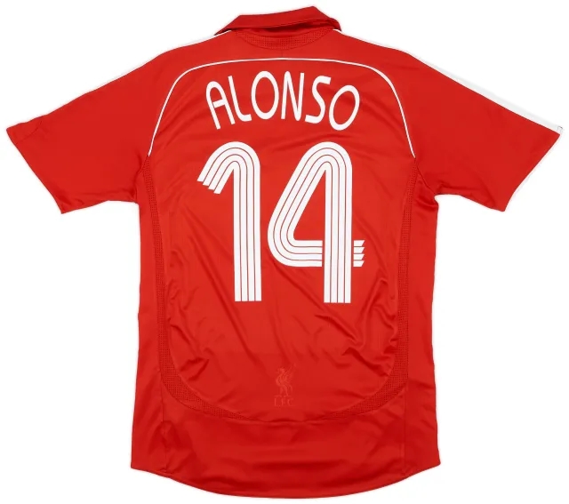 adidas 2006-08 Liverpool Home Shirt Alonso #14 - 5/10 - (S)