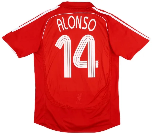 adidas 2006-08 Liverpool Home Shirt Alonso #14 - 5/10 - (S)