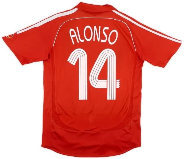 adidas 2006-08 Liverpool Home Shirt Alonso #14 - 5/10 - (S)