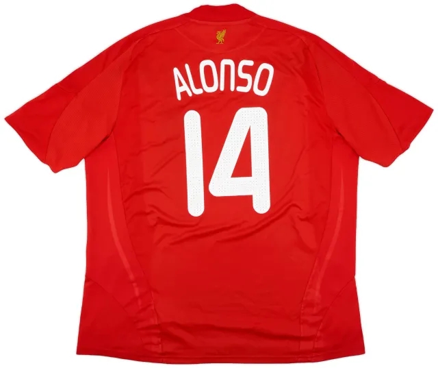 adidas 2008-10 Liverpool Home Shirt Alonso #14 - 5/10 - (XXL)