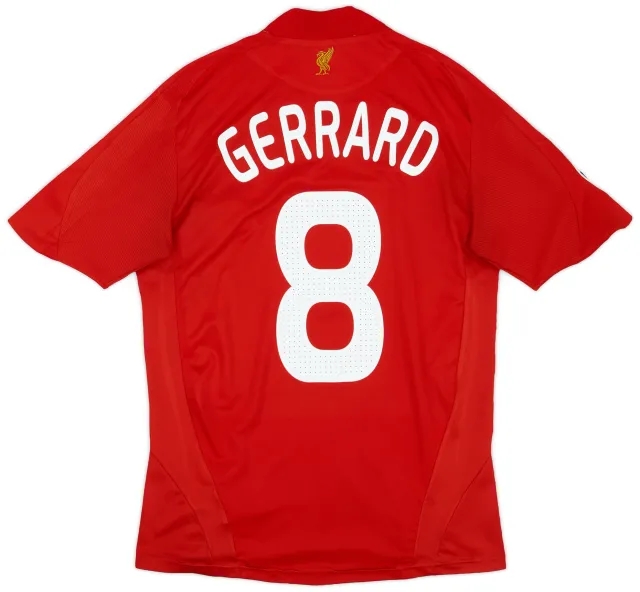adidas 2008-10 Liverpool Home Shirt Gerrard #8 - 6/10 - (S)