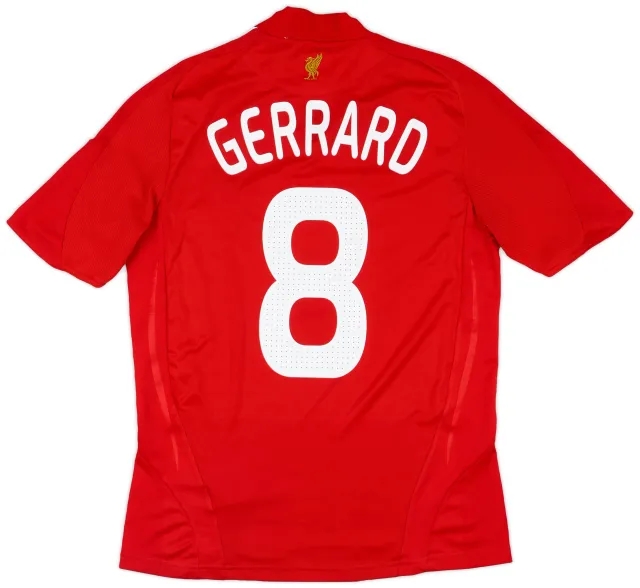 adidas 2008-10 Liverpool Home Shirt Gerrard #8 - 5/10 - (S)