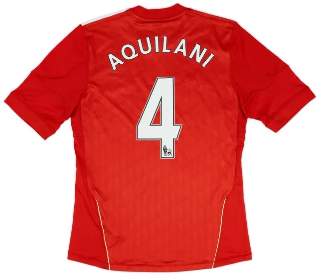 adidas 2010-12 Liverpool Home Shirt Aquilani #4 - 7/10 - (S)