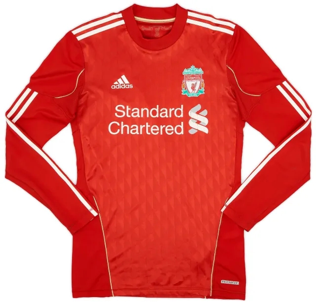 adidas 2010-12 Liverpool Player Issue TechFit Home L/S Shirt - 6/10 - (M)