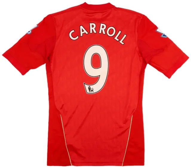 adidas 2010-12 Liverpool Player Issue TechFit Home Shirt Carroll #9 - 6/10 - (XL)