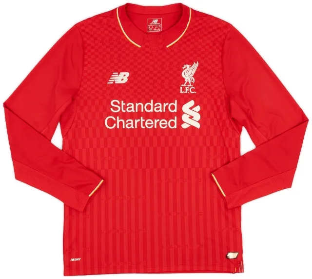NewBalance 2015-16 Liverpool Home L/S Shirt - 8/10 - (S)