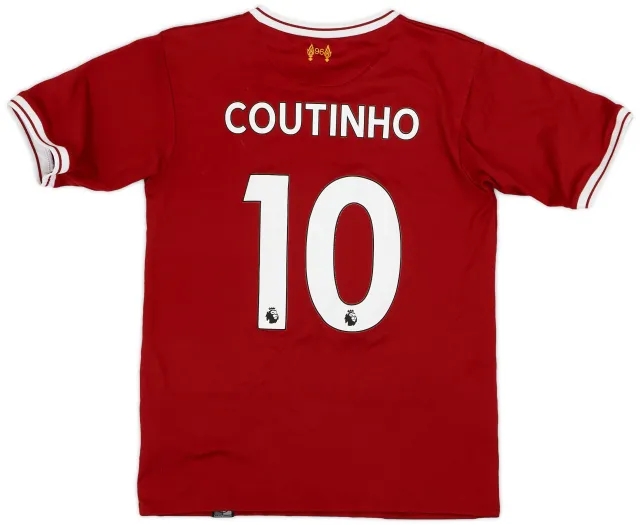 NewBalance 2017-18 Liverpool 125 Years Home Shirt Coutinho #10 - 5/10 - (S.Boys)