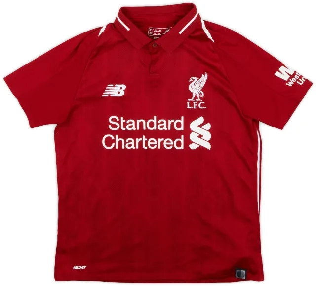 NewBalance 2018-19 Liverpool Home Shirt - 9/10 - (M.Boys)