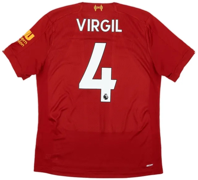 NewBalance 2019-20 Liverpool Home Shirt Virgil #4 - 5/10 - (S)