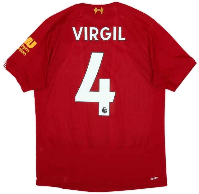 NewBalance 2019-20 Liverpool Home Shirt Virgil #4 - 7/10 - (S)