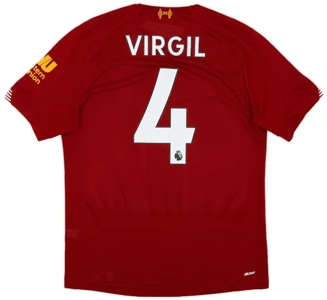 NewBalance 2019-20 Liverpool Home Shirt Virgil #4 - 8/10 - (S)