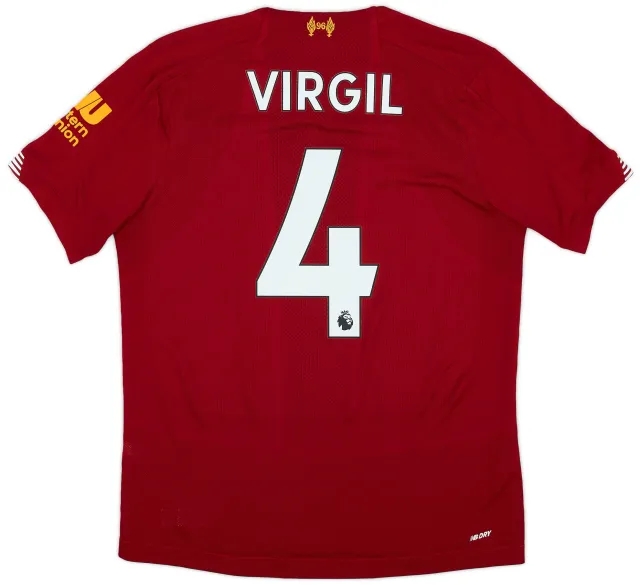 NewBalance 2019-20 Liverpool Home Shirt Virgil #4 - 7/10 - (S)