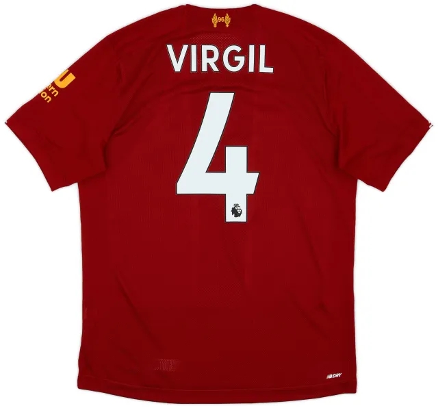 NewBalance 2019-20 Liverpool Home Shirt Virgil #4 - 10/10 - (S)