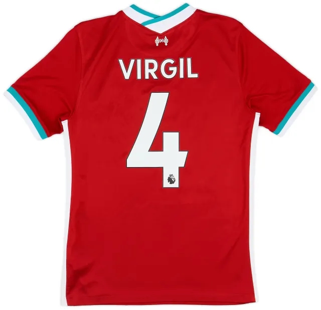 Nike 2020-21 Liverpool Home Shirt Virgil #4 - 9/10 - (S)