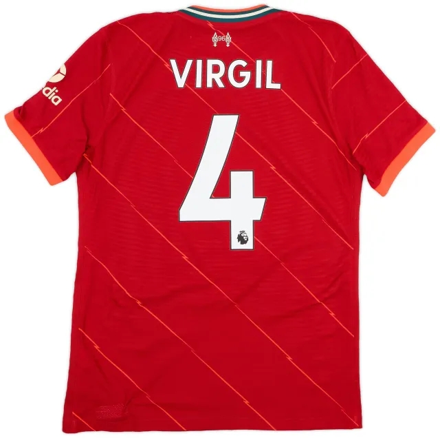 Nike 2021-22 Liverpool Authentic Home Shirt Virgil #4 - 9/10 - (M)