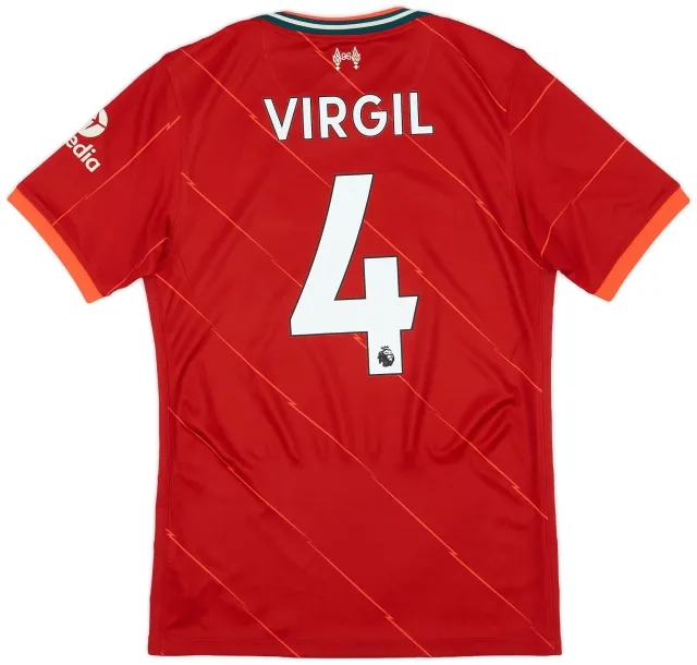 Nike 2021-22 Liverpool Home Shirt Virgil #4 - 8/10 - (S)